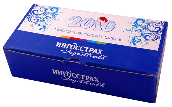 набор елочных шаров с логотипом ингосстрах